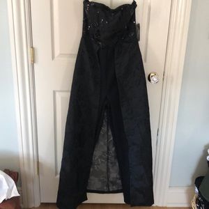 Strapless Jumpsuit w gown overlay